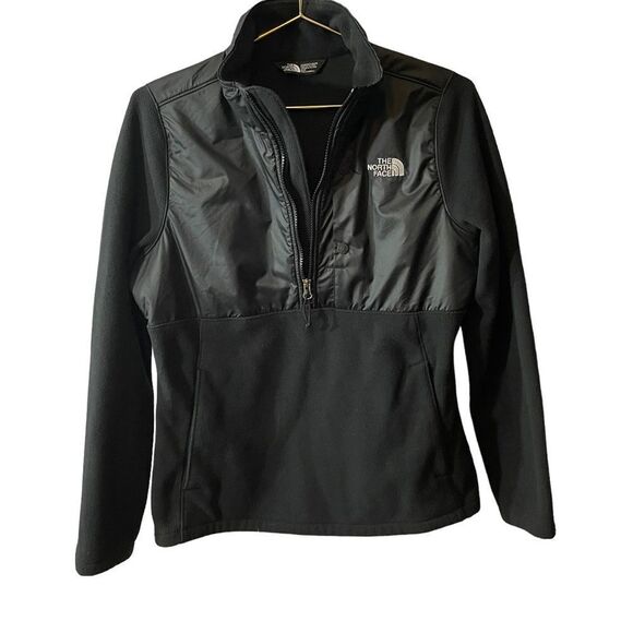 The North Face Tops - The North Face Insulated 1/4 Zip Black Fleece Top Size MED